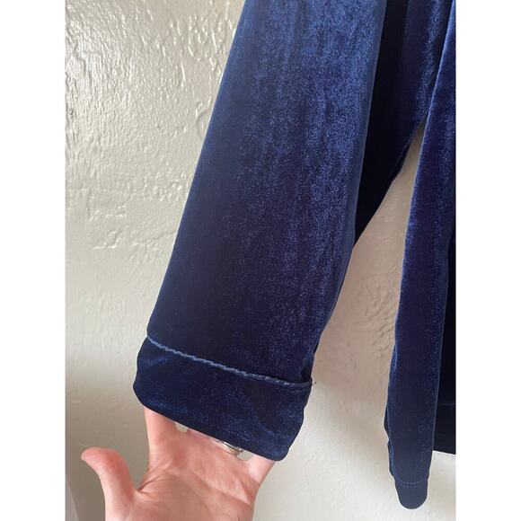 Ralph Lauren 2 Piece Velvet Button Up Pajama Set Crest Old Money Cozy Preppy XL - Picture 7 of 11